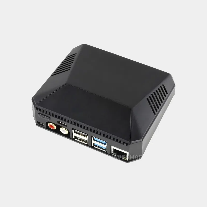 Boîtier Argon Nanosound ONE noir pour Raspberry Pi 4 avec sorties RCA et ports USB
