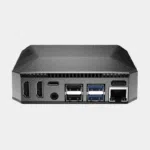 Boîtier Argon ONE V2 pour Raspberry Pi 4, vu de dos avec doubles ports HDMI, USB et Ethernet
