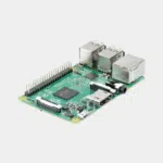 Carte Raspberry Pi 2 Model B vue de trois quarts avec ports USB et connecteur caméra