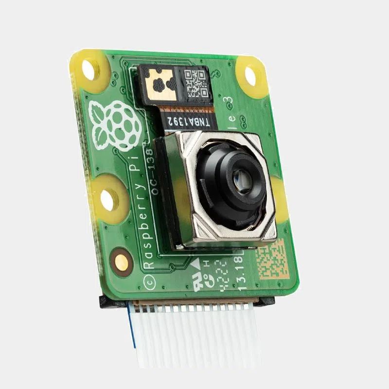Module caméra Raspberry Pi V3 vert avec objectif autofocus et connecteur nappe