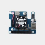 HAT PoE pour Raspberry Pi 5, carte bleue avec ventilateur et petite carte fille perpendiculaire