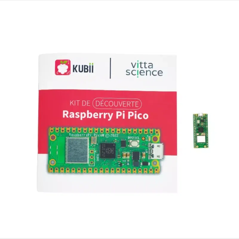 Kit de découverte Raspberry Pi Pico, livret d'accompagnement avec carte Pico et module additionnel