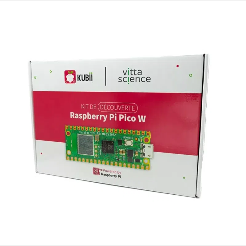 Kit de découverte Raspberry Pi Pico, boîte fermée du kit vue de face