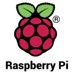 Retroflag 4 Logo Raspberry Pi, framboise rouge stylisée au dessus du texte de la marque