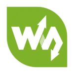 Retroflag 2 Logo WaveShare, feuille verte avec flèches blanches formant un W