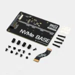 NVMe Base pour Raspberry Pi 5, carte adaptateur noire avec vis, entretoises et nappe flexible fournies