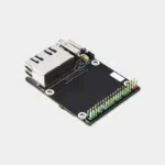Carte réseau Gigabit Ethernet pour CM4, vue de trois quarts avec connecteur GPIO au premier plan