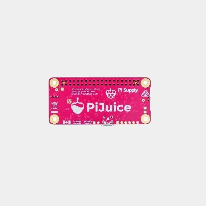 HAT PiJuice pour Raspberry Pi Zero, carte rouge avec logo PiJuice et icône de batterie
