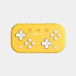 Manette 8BitDo Lite Pad jaune vue de face avec ses deux croix directionnelles et boutons blancs