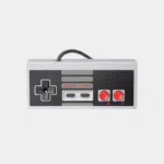 Manette NES USB blanche et grise vue de face avec croix directionnelle et boutons rouges