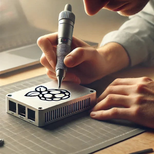 Gravure d'un logo sur un boîtier Raspberry Pi