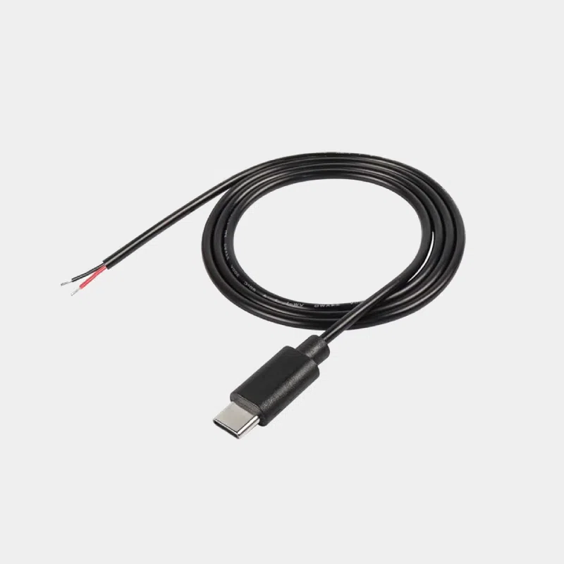 Câble USB type C avec extrémité à deux fils dénudés pour raccordement direct