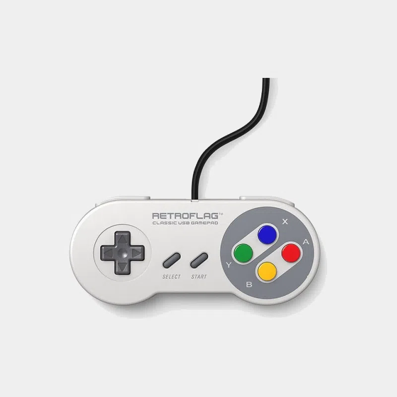 Manette filaire Retroflag façon Super Nintendo fournie avec le kit Recalbox Raspberry Pi 5