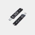 Adaptateur M.2 SSD SATA et NVMe vers USB 3.1, deux cartes noires avec connecteur USB-A