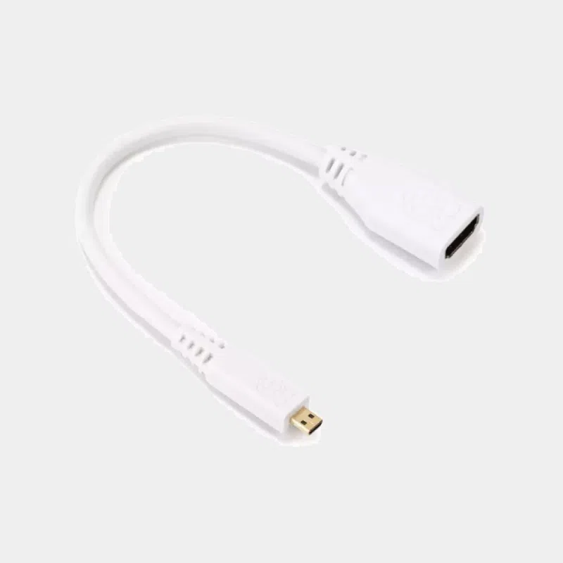 Adaptateur officiel micro-HDMI vers HDMI blanc avec câble souple