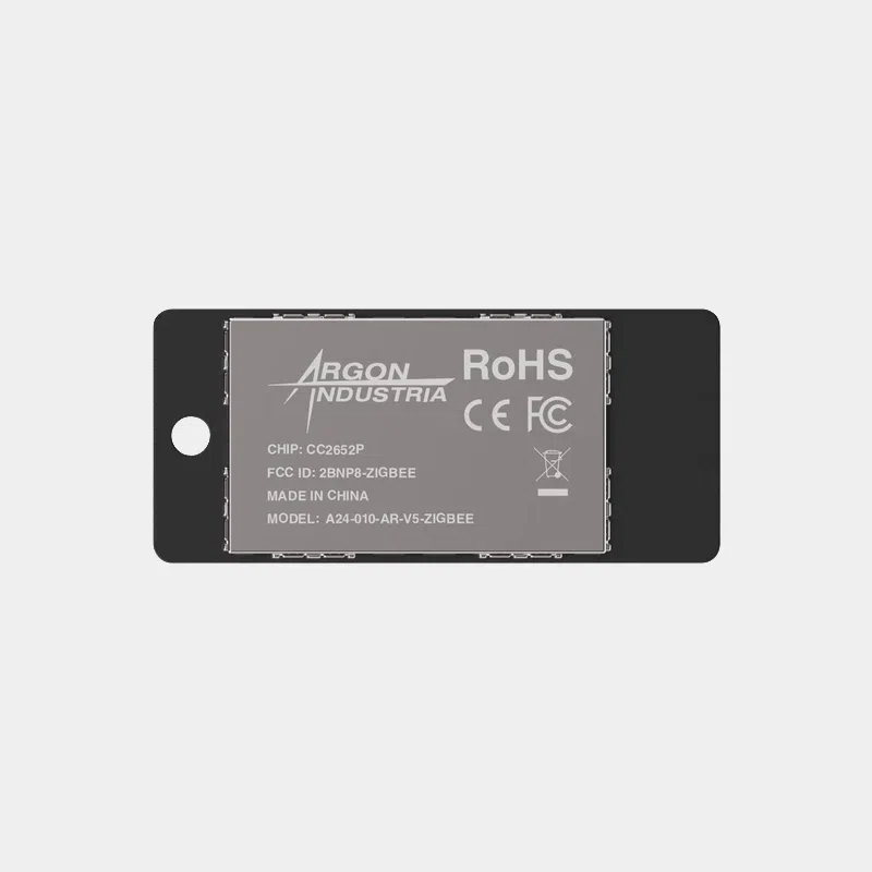 Module ZigBee Argon Industria vu de dos avec étiquette de certification RoHS et CE