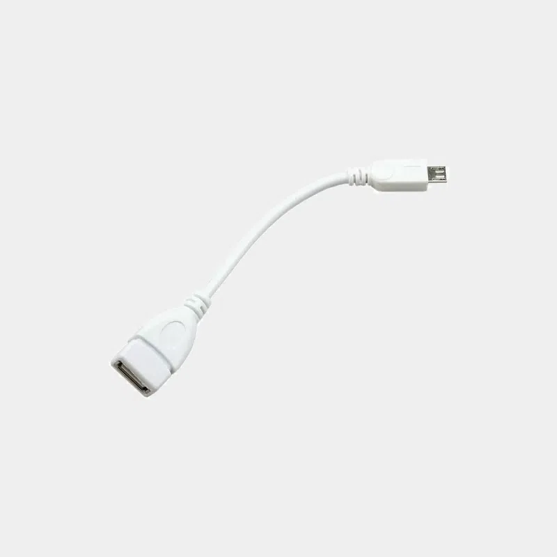 Câble USB vers Micro USB blanc en OTG avec connecteur micro USB mâle et USB-A femelle