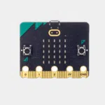 Carte Micro:bit BBC V2 vue de face avec grille de LED, boutons A et B et connecteurs de bord