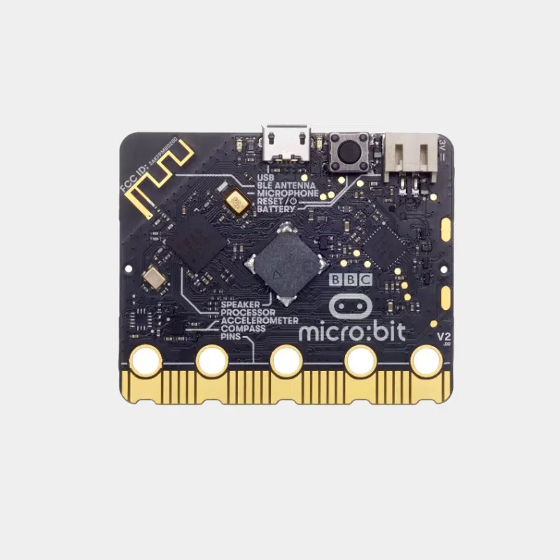 Kit micro:bit Club V2 3 Carte Micro:bit BBC V2 vue de face avec haut-parleur, microphone et bouton reset