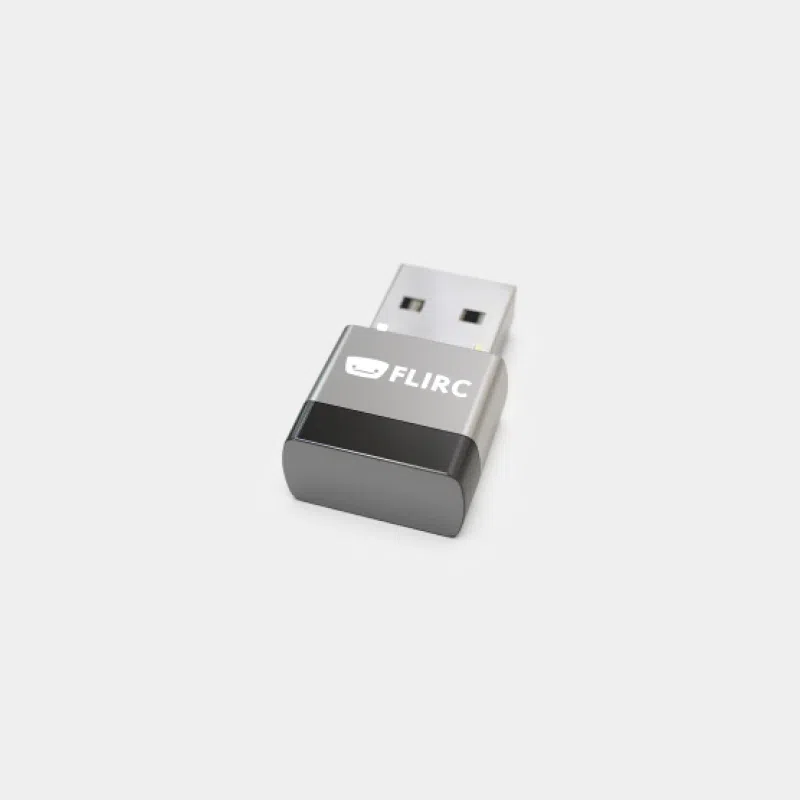 Récepteur infrarouge FLIRC USB, petit boîtier métallique avec logo FLIRC