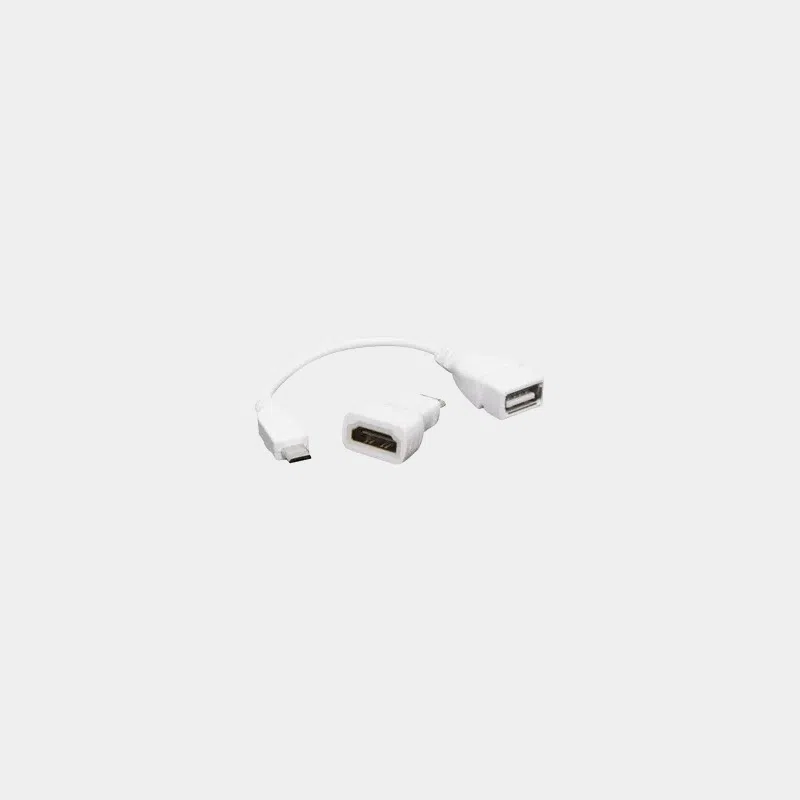 Kit adaptateur HDMI et USB pour Raspberry Pi Zero, deux câbles blancs présentés ensemble
