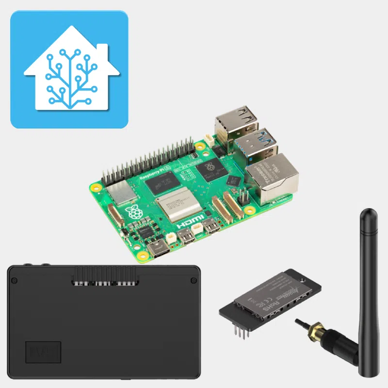 Kit domotique Home Assistant avec Raspberry Pi 5, boîtier Argon ONE V5 et clé ZigBee