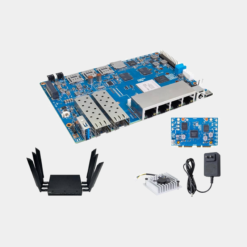 Kit complet Banana Pi BPI-R4 – Routeur 10G haute performance avec WiFi 7