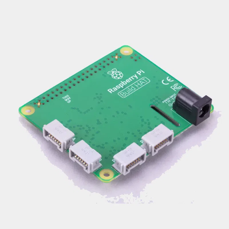HAT Build officiel Raspberry Pi avec quatre connecteurs blancs pour moteurs LEGO