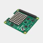HAT Sense Raspberry Pi vu de dessus avec matrice de LED 8x8 et connecteur GPIO doré