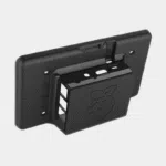Support noir officiel pour écran tactile Raspberry Pi 7 pouces, vue arrière avec logo framboise
