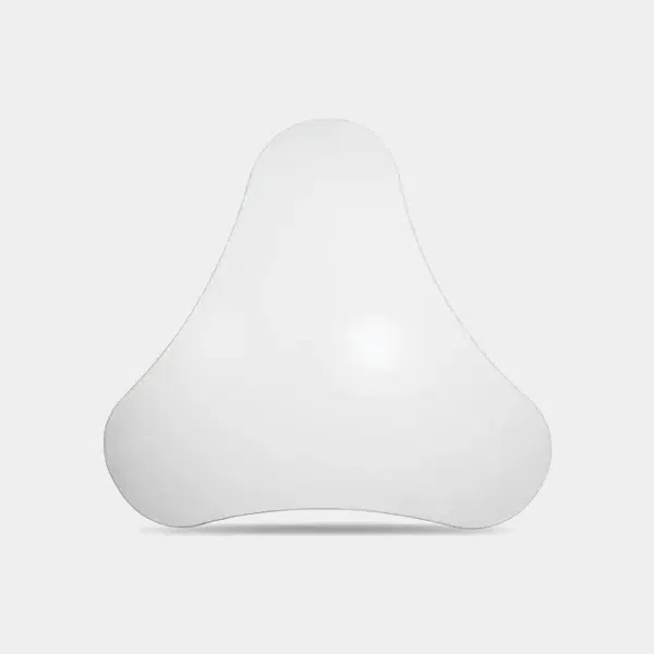 Détecteur de fuite d'eau Dragino LWL04 en forme de bouclier blanc, vu de dessus, surface lisse