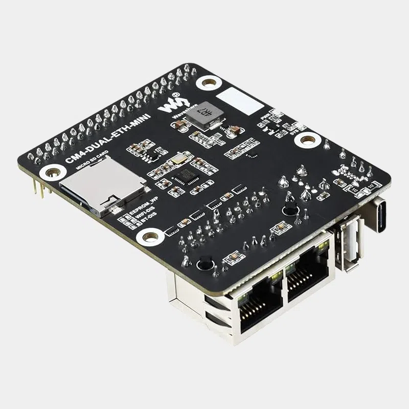 Mini carte base Ethernet double Gigabit pour Raspberry Pi CM4, carte nue avec deux ports RJ45