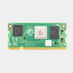 Module Raspberry Pi Compute Module 4S vu de face à plat avec ses puces mémoire soudées