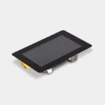 Écran tactile Raspberry Pi Touch Display 2 seul, vu de face en angle avec connecteur apparent