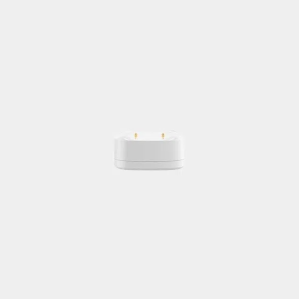 Capteur de fuite d'eau Zigbee Sonoff blanc, vu de profil avec ses deux électrodes métalliques