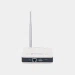 Dragino LPS8N, passerelle LoRaWAN blanche vue de face avec antenne et port Ethernet