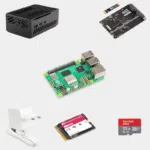 Kit NAS Raspberry Pi 5 double NVMe, boîtier noir, carte Raspberry Pi 5, adaptateur et carte SSD M.2