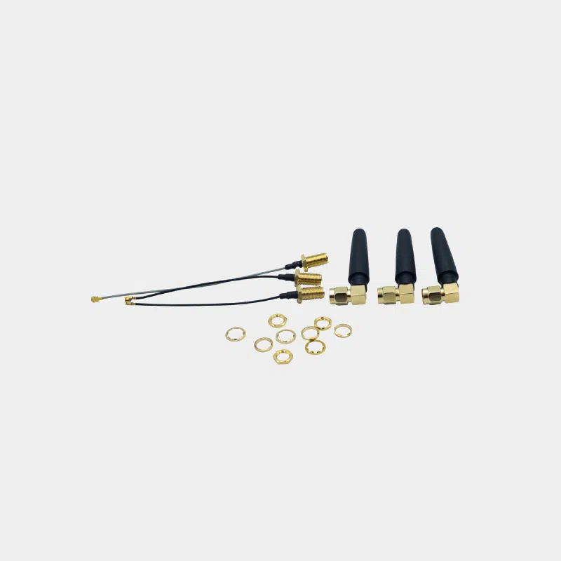 Kit d'antennes complet avec câbles pigtail, antennes noires et rondelles