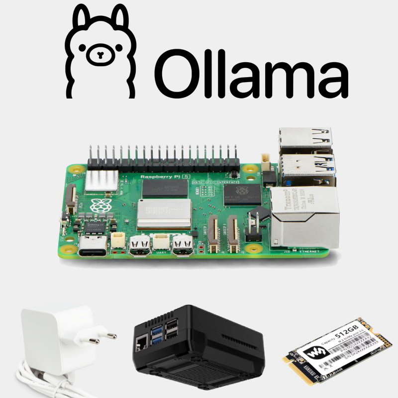 Kit Ollama IA Locale – Serveur LLM privé sur Raspberry Pi 5 16GB + NVMe 512 Go