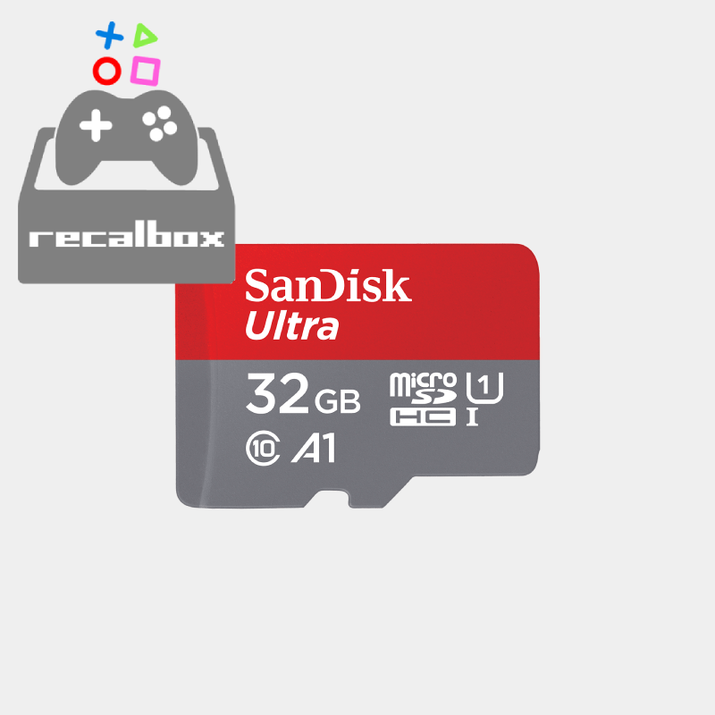 Carte microSD SanDisk Ultra 32 Go préflashée Recalbox pour Raspberry Pi 4
